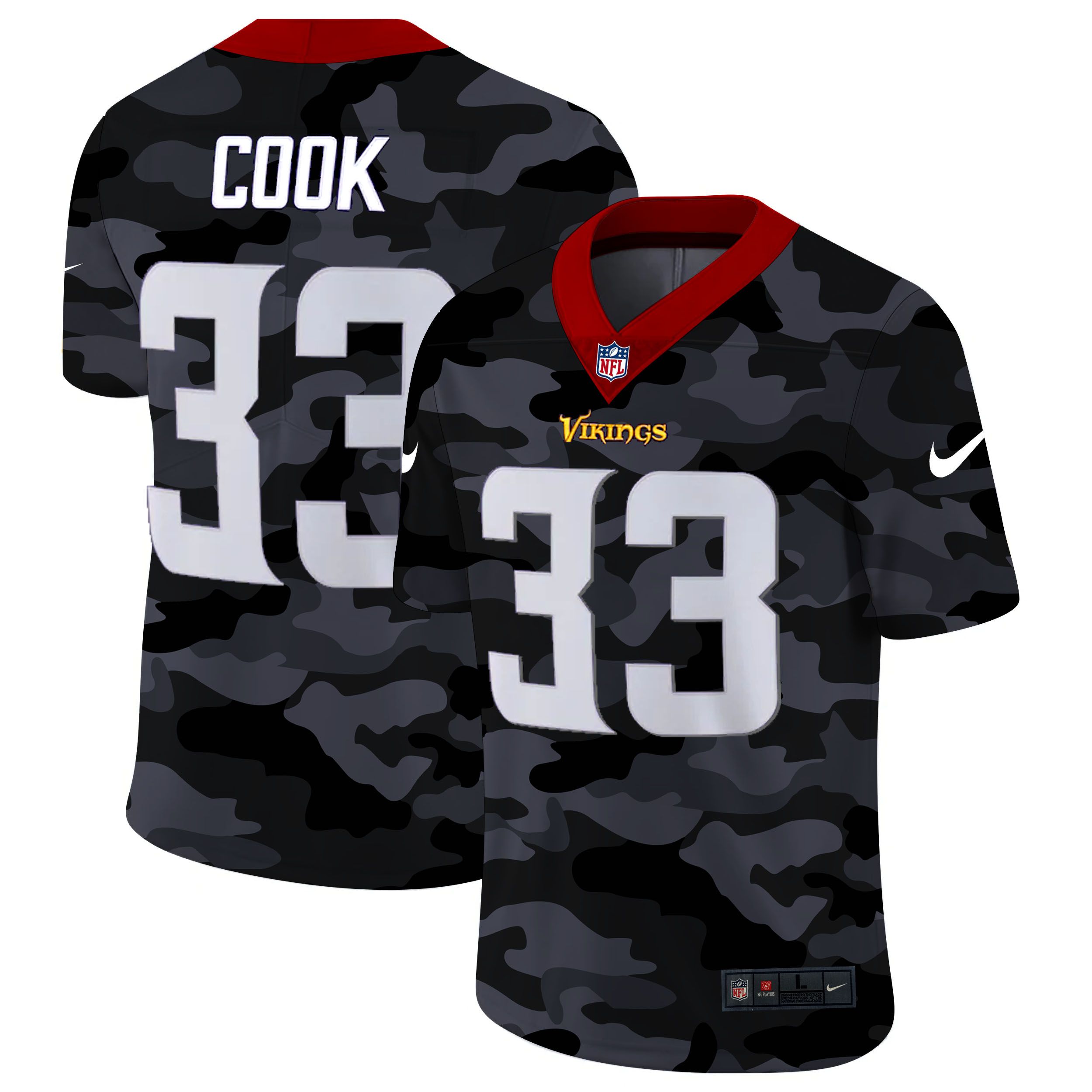 Men Minnesota Vikings #33 Cook 2020 Nike 2ndCamo Salute to Service Limited NFL Jerseys->minnesota vikings->NFL Jersey